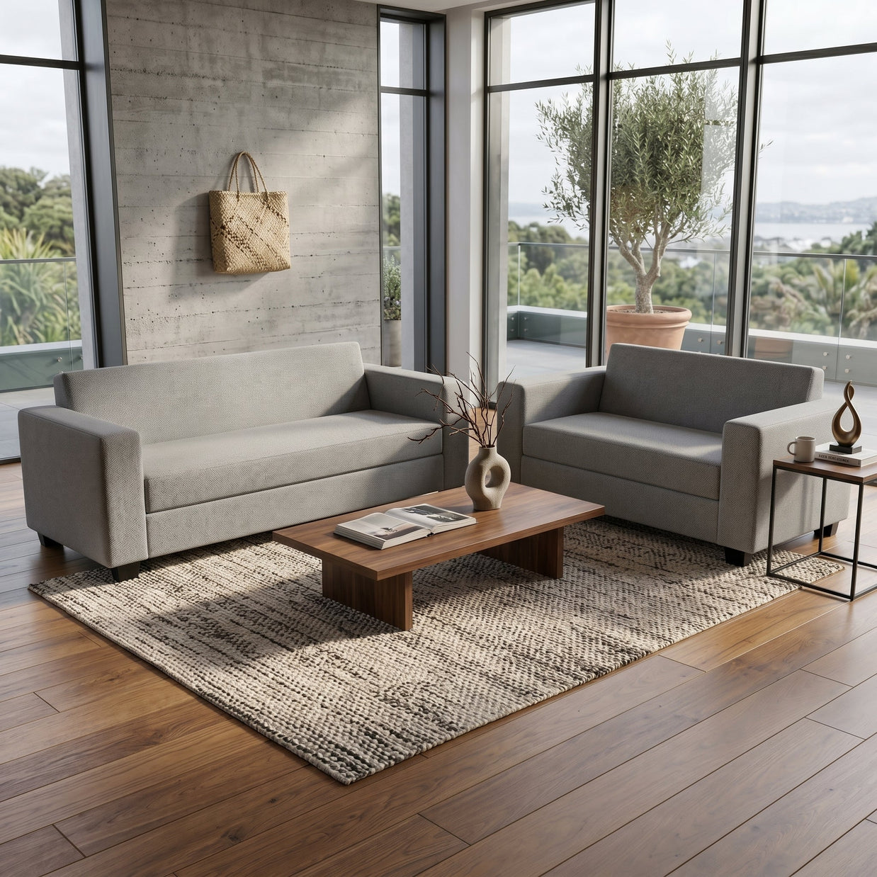 NZ Made Eco 3+2 Seater Palazzo Silver Sofa