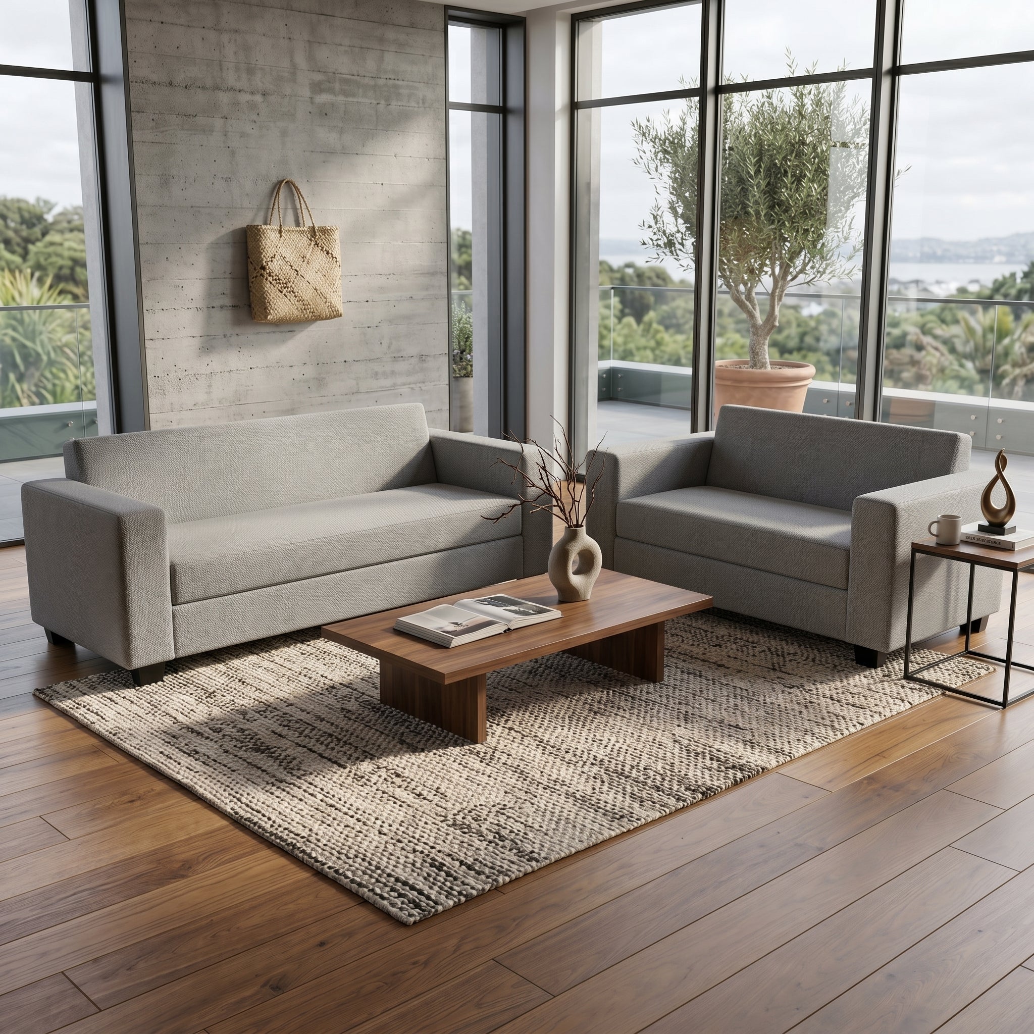 NZ Made Eco 3+2 Seater Palazzo Silver Sofa