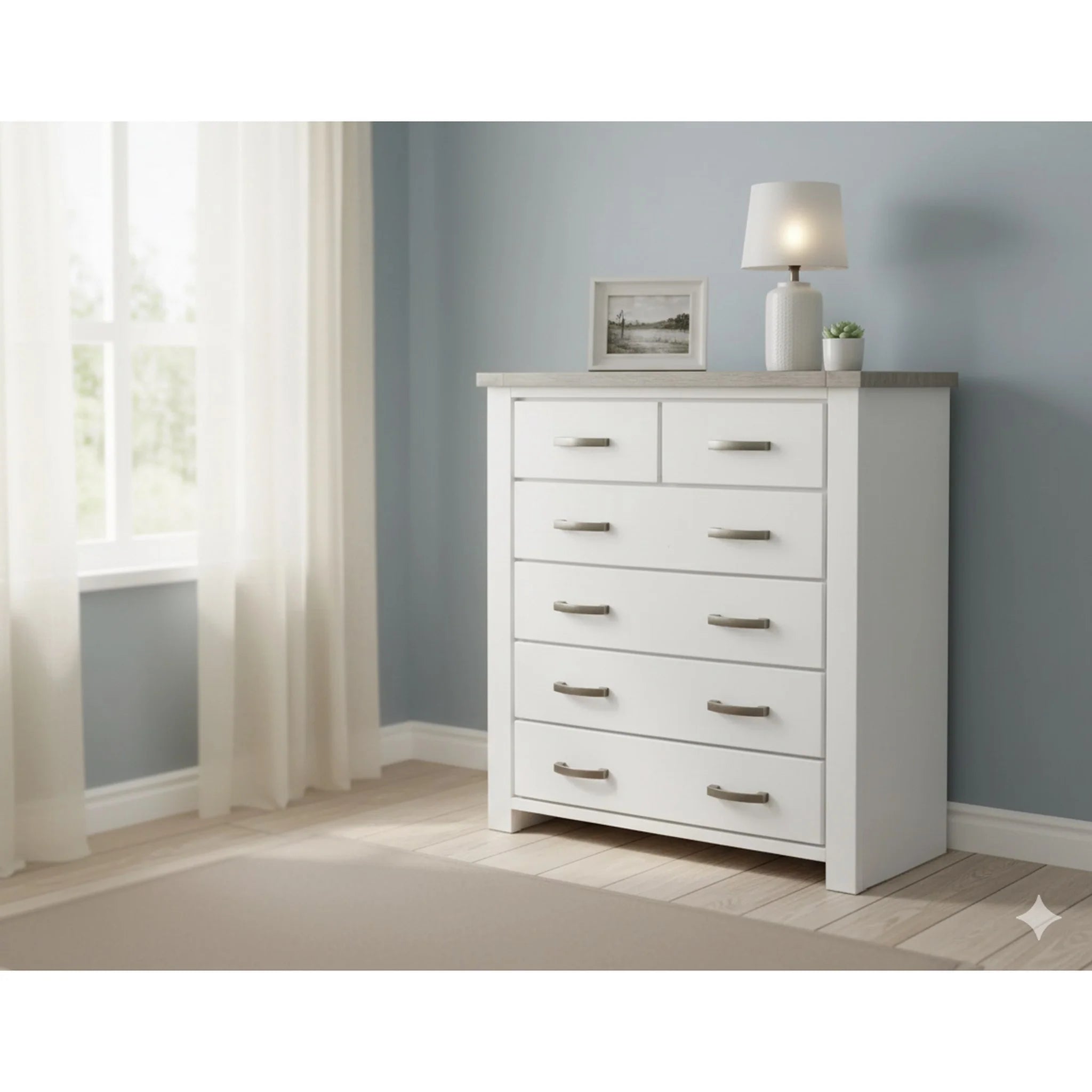 Acacia 6 Drawer Tallboy