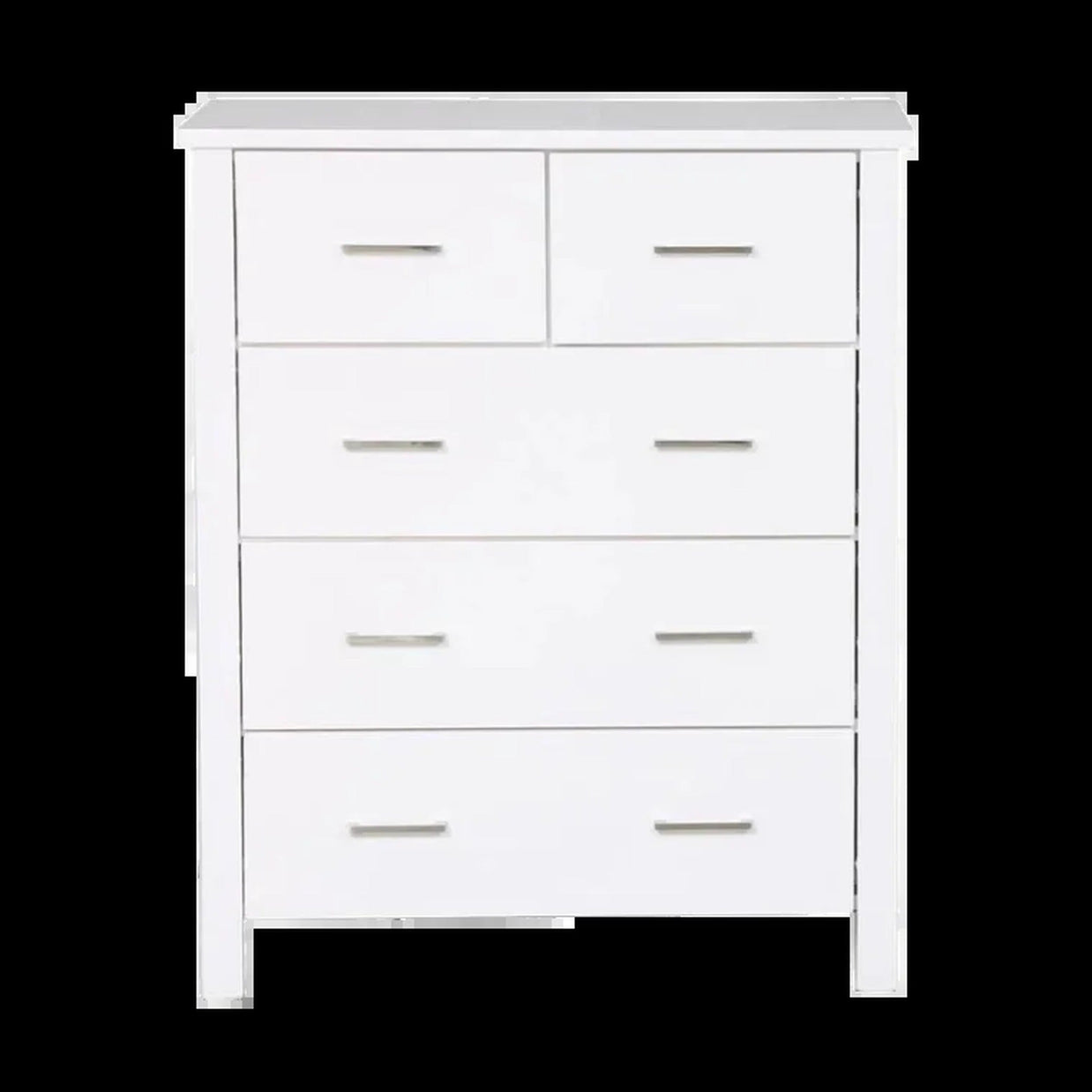 Bella 5 Drw Tallboy White