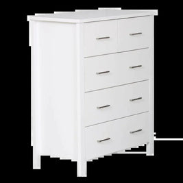Bella 5 Drw Tallboy White