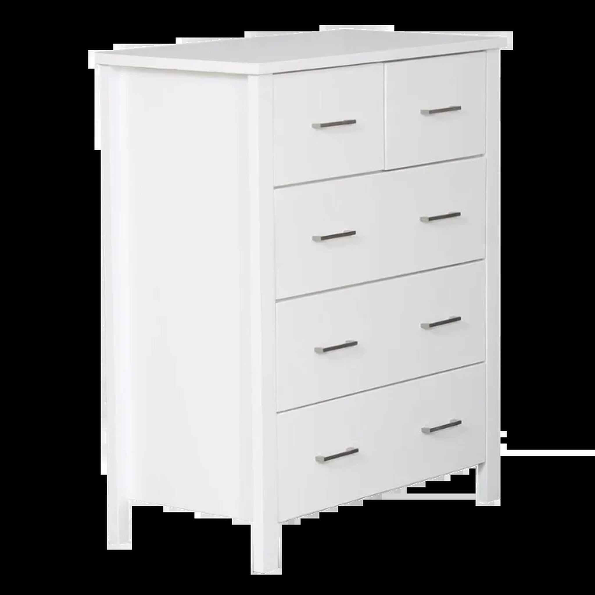 Bella 5 Drw Tallboy White