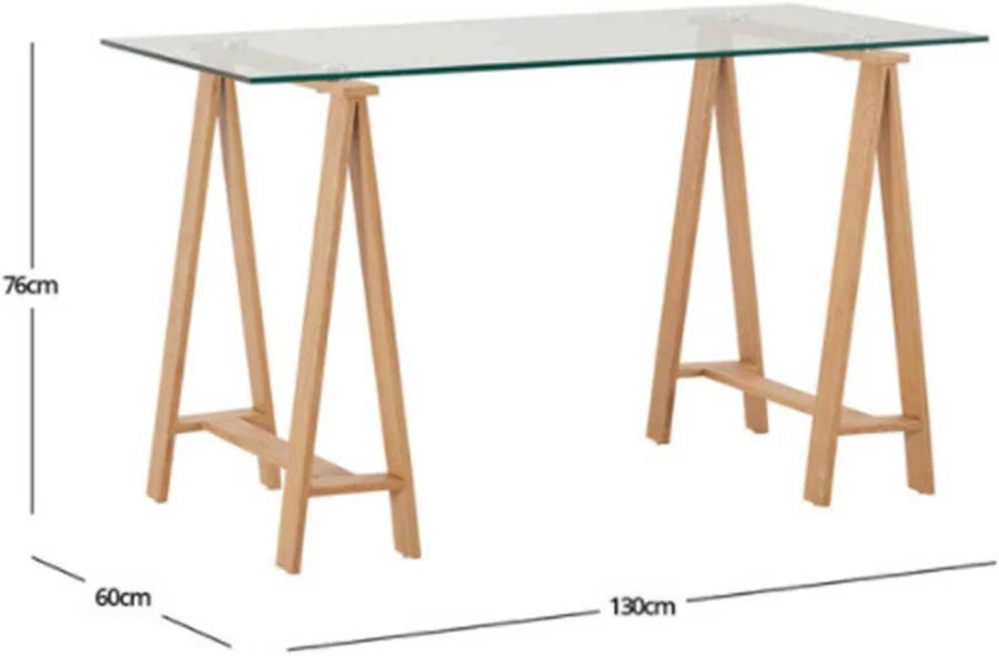 Glass Top Metal Base Desk