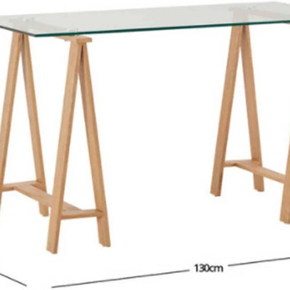 Glass Top Metal Base Desk
