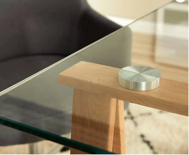 Glass Top Metal Base Desk