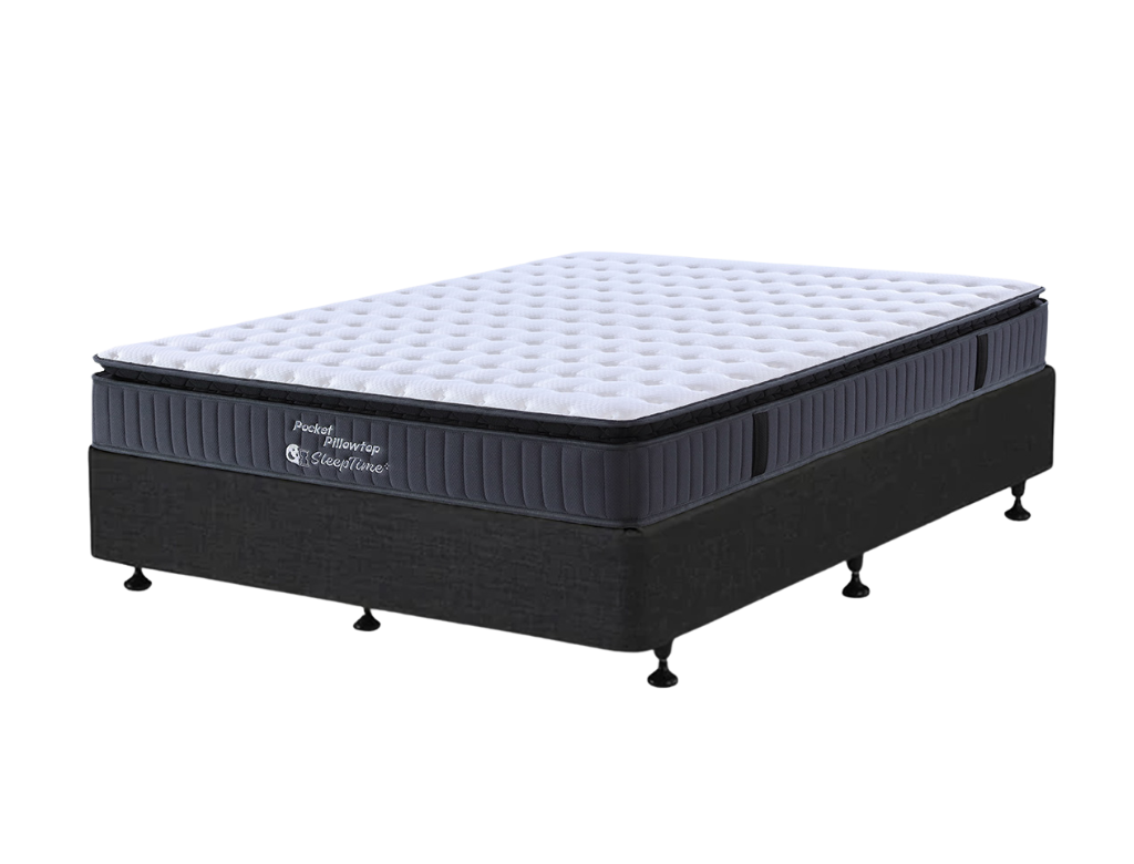 SleepTime Pocket Pillowtop Mattress + NZ Made Eco Bed Base