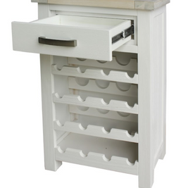 Acacia Solid Wood Wine Cabinet