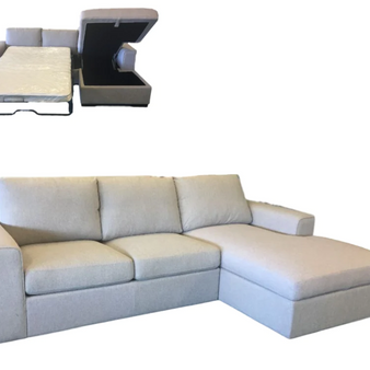 Sloane Chaise with Sofa Bed & Storage